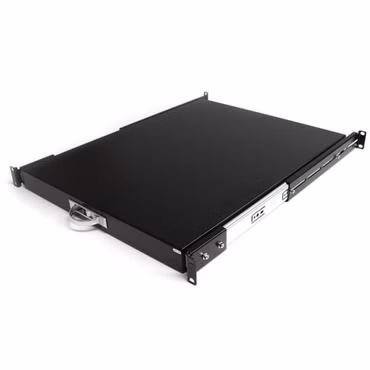 StarTech.com Ausziehbarer Fachboden für 19 Serverschrank - 55cm Sliding Rack Shelf belastbar bis 25 Kg - Stahlblech Schwarz - Rack Keyboard Shelf - Schwarz - für P/N: RK1536BKF, RK1836BKF, RK2537BKM, RK3236BKF, RK4236BKB, RK4242BK24, RK4242