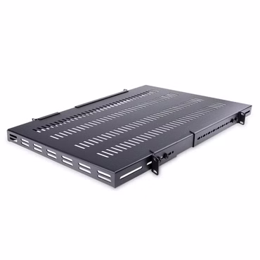StarTech.com Server Rack Shelf - 1U - Adjustable Mount Depth - Heavy Duty - Rack - Regal - Schwarz - 1U - 48.3 cm (19") - für P/N: RK1233BKM, RK2433BKM, RK2537BKM, RK3236BKF, RK4236BKB, RK4242BK24, RK4242BK30