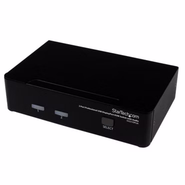 StarTech.com 2 Port DisplayPort USB KVM Switch - DisplayPort KVM Umschalter mit Audio - Hochauflösender DisplayPort Desktop Umschalter - KVM-/Audio-Switch - 2 x KVM/Audio - 1 lokaler Benutzer - Desktop - für P/N: DP4N1USB6, IM12D1500P, SVA1