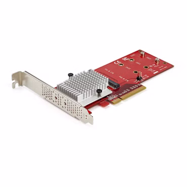 StarTech.com Dual M.2 PCIe SSD Adapter Karte - x8 / x16 Dual NVMe oder AHCI M.2 SSD zu PCI Express 3.0 - M.2 NGFF PCIe (M-Key) kompatibel - Unterstützt 2242, 2260, 2280 - JBOD - Mac & PC (PEX8M2E2) - Schnittstellenadapter - M.2 - Expansion