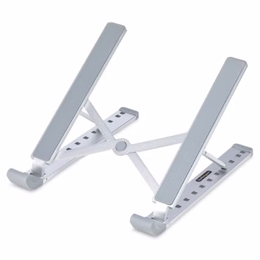 StarTech.com Foldable Laptop Riser Stand, Portable Height Adjustable Ergonomic Laptop Stand, Ventilated Aluminum Frame Supports 22lb (10Kg), Tilt/Raised/Angled Laptop/Tablet Stand, Collapsible Design - Notebook-Ständer - Desktop - 39.6 cm -