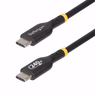 StarTech.com 1m USB C Charging Cable, USB-IF Certified USB-C Cable, 240W - USB-Kabel - 24 pin USB-C (M) zu 24 pin USB-C (M) - USB 2.0 - 48 V - 5 A - 1 m - Baureihe mit erweitertem Leistungsbereich (EPR, USB-Stromversorgung (240 W), unterstü
