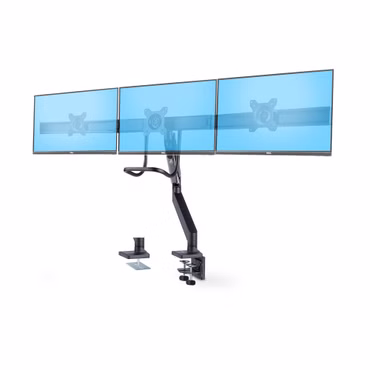 StarTech.com Crossbar Triple Monitor Desk Mount, VESA 75x75/100x100 - Befestigungskit - einstellbarer Arm - für 3 LCD-Anzeigen - Dreifach-Monitorhalterung - Aluminium, Stahl, Kunststoff - Schwarz - Bildschirmgröße: 43.2-68.6 cm (17"-27") -