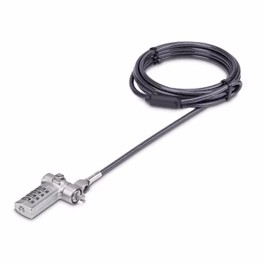 StarTech.com Serialized Laptop Lock, Works w/Noble Wedge/Nano/K-Slot - Sicherheitskabelschloss - Universal - schwarz & silber - 2 m - TAA-konform