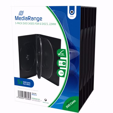 MediaRange DVD Leerbox 6er DVD Box 5 Stück