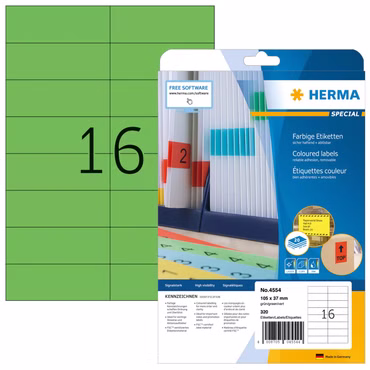 HERMA Etiketten A4 grün 105x37mm Papier matt ablösbar 320St.