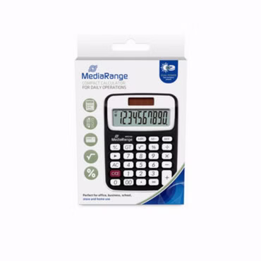 MediaRange Taschenrechner 10-st. LC-Display Solar/Bat. sw/we