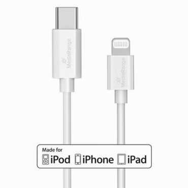 MediaRange Lade- u. Datenkabel USB-C auf Lightning 1m weiß