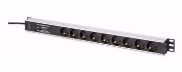 DIGITUS Steckdosenleiste 9-fach 19" Alu. 1HE 2m schwarz