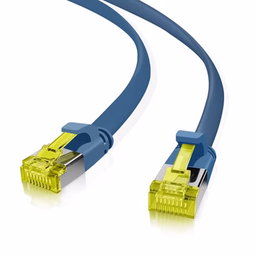 helos ultra flaches Patchkabel U/FTP Cat 6a blau 10,0m