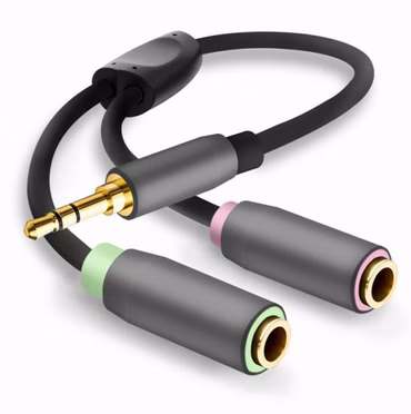 helos Adapterkabel, Klinke 3,5mm Stecker/2x Klinke 3,5mm Buchse,PREMIUM, schwarz