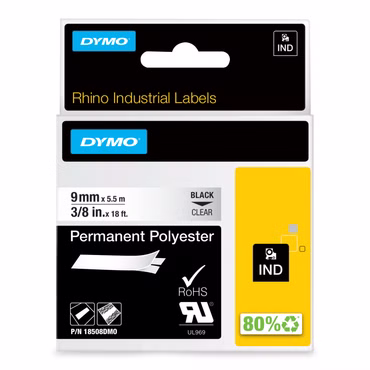 Dymo Rhino-Band Industrie Polyesteretiketten, 9 mm x 5.5 m