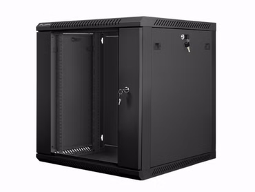 LANBERG 19" 12U 600x600 Wandschrank Glastür schwarz