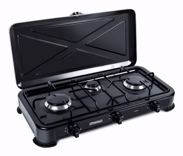 Promis KG300C 3-Flammen-Gaskocher schwarz