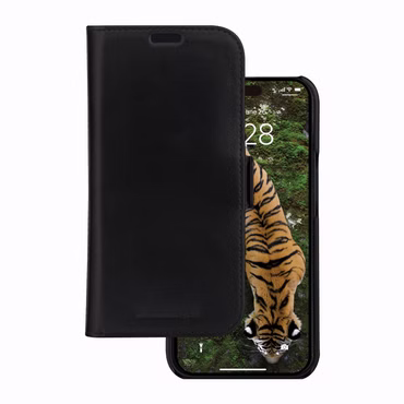 dbramante1928 Lynge - Flip-Hülle für Mobiltelefon - genarbtes Leder - Schwarz - für Apple iPhone 13, 14, 15, 16e