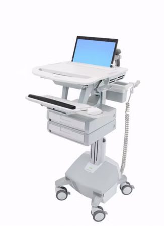 ERGOTRON StyleView Laptop-Wagen LiFe-Antrieb 2 Schublade 1x2 EU bis 43,9cm 17,3Zoll 10kg. Anhebung 51cm 40 Ah Power System