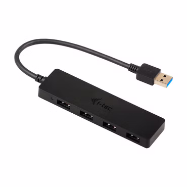I-TEC USB 3.0 Slim Passive HUB 4 Port ohne Netzteil, ideal fuer Notebook Ultrabook Tablet PC Unterstuetzt Win und Mac OS Schwarz