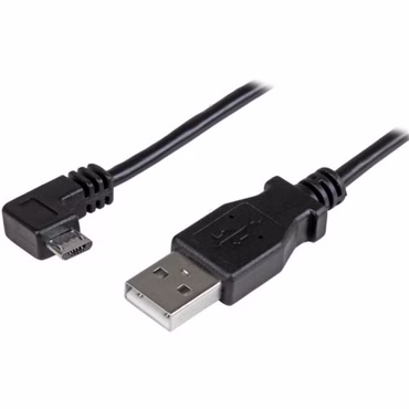 STARTECH.COM 0.5m Right Angle Micro USB Cable - USB to Micro USB Cable - USB Charger Cable - Charge and Sync - 24 AWG