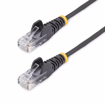 STARTECH.COM 15m Schwarzes Schlankes CAT6-Ethernet-Kabel Snagless RJ45 LSZH 28AWG Reines Kupfer Patchkabel/Netzwerkkabel