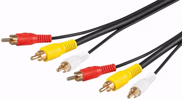 Composite Audio-Video-Anschlusskabel, 3x Cinch mit RG59-Videoleitung 3x Cinch-Stecker > 3x Cinch-Stecker