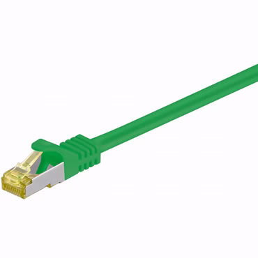 RJ45 Patchkabel CAT 6A S/FTP (PiMF), 500 MHz mit CAT 7 Rohkabel, grün LSZH halogenfreier Kabelmantel, RJ45-Stecker (CAT 6A), CU