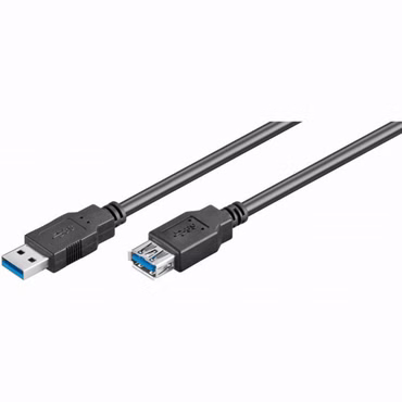 USB-A-Verlängerung, 1,8 m, schwarz 15 W, 3 A, 5 Gbit/s, USB 3.0