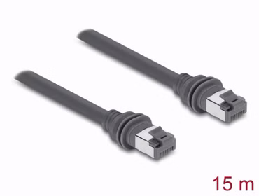 Delock RJ45 Patchkabel Cat.6 kompatibel mit Starlink Gen3 - 15 m grau