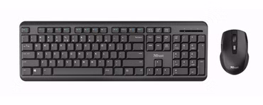 TRUST TKM-350 Tastatur und Maus Set, kabellos, Deutsches QWERTZ-Layout, Flüssigkeitsgeschützt