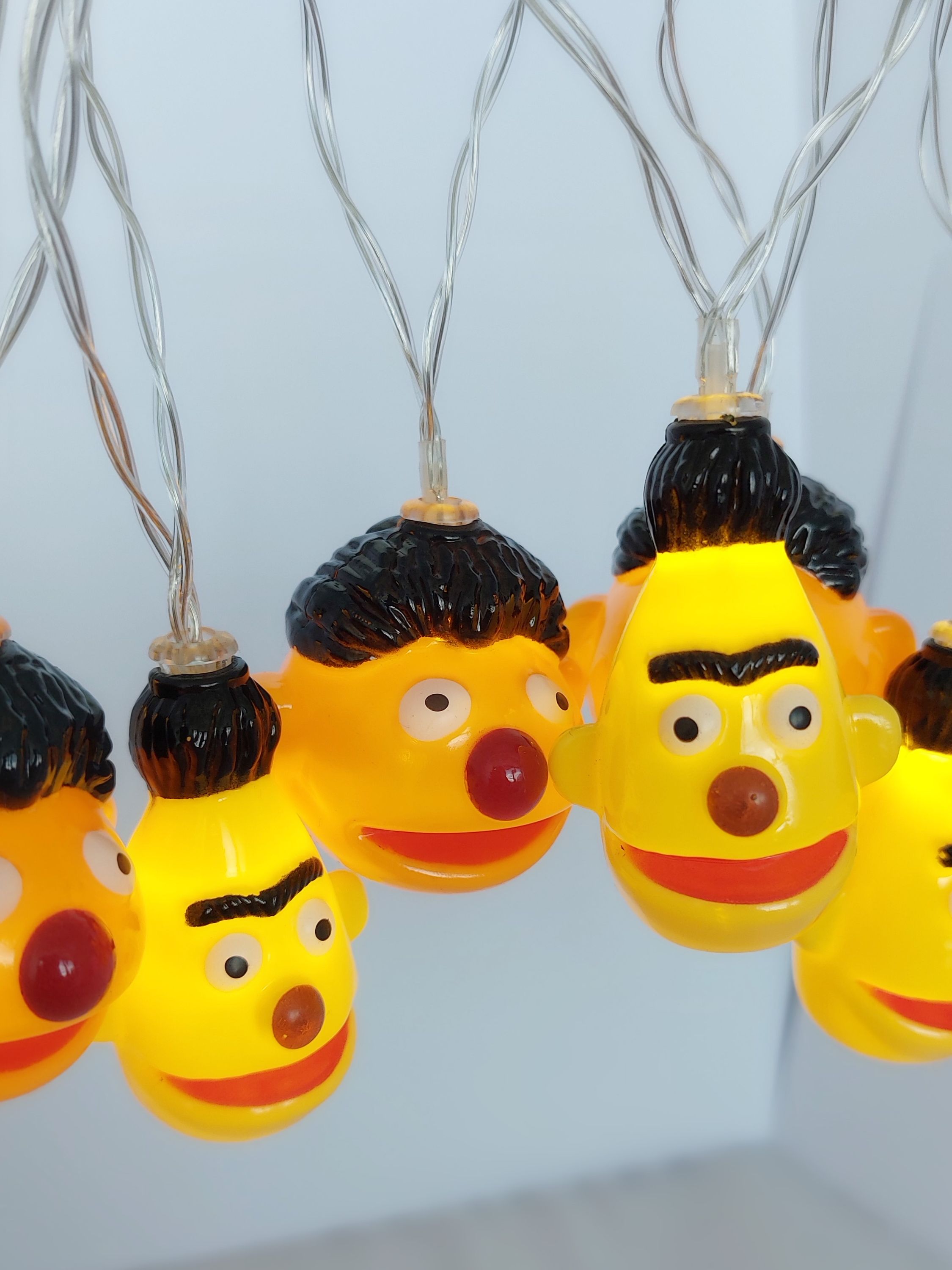 Sesamstraße Ernie & Bert LED Lichterkette 2m mit 10 LEDs warmweiß batteriebetrieben Deko für innen USB-C Anschluss