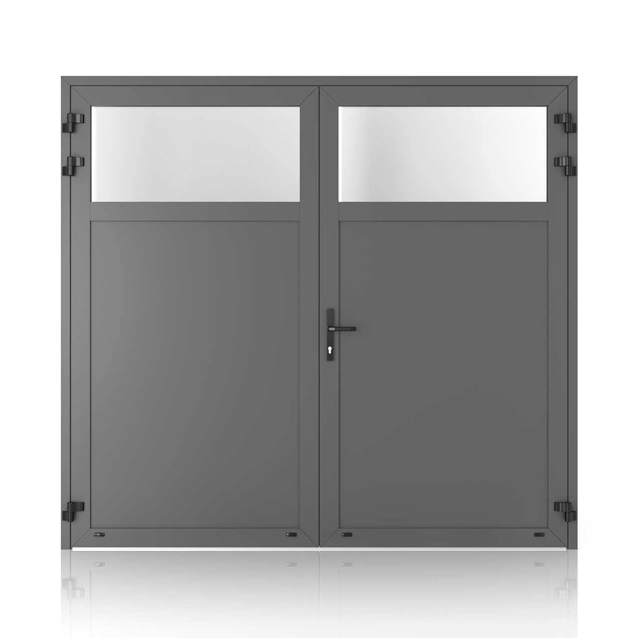 Zweiflügeliges Garagentor mit Fenster Zweiflügeliges Garagentor mit Fenster