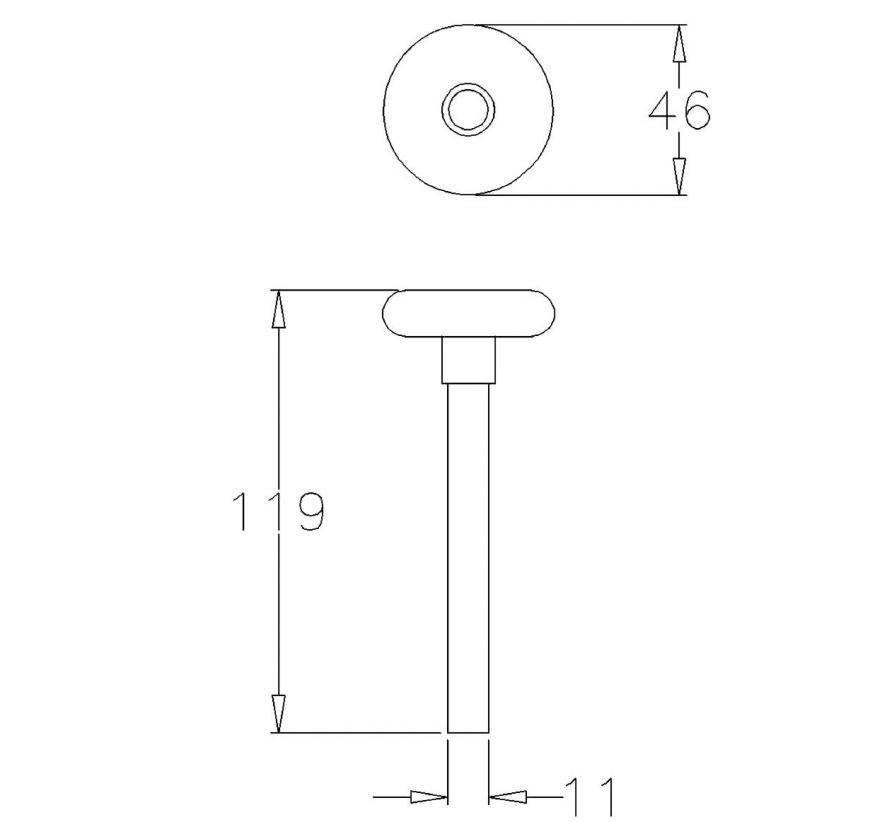 Garagentor Laufrolle, kugelgelagert – Länge 119 mm Garagentor Laufrolle, kugelgelagert – Länge 119 mm