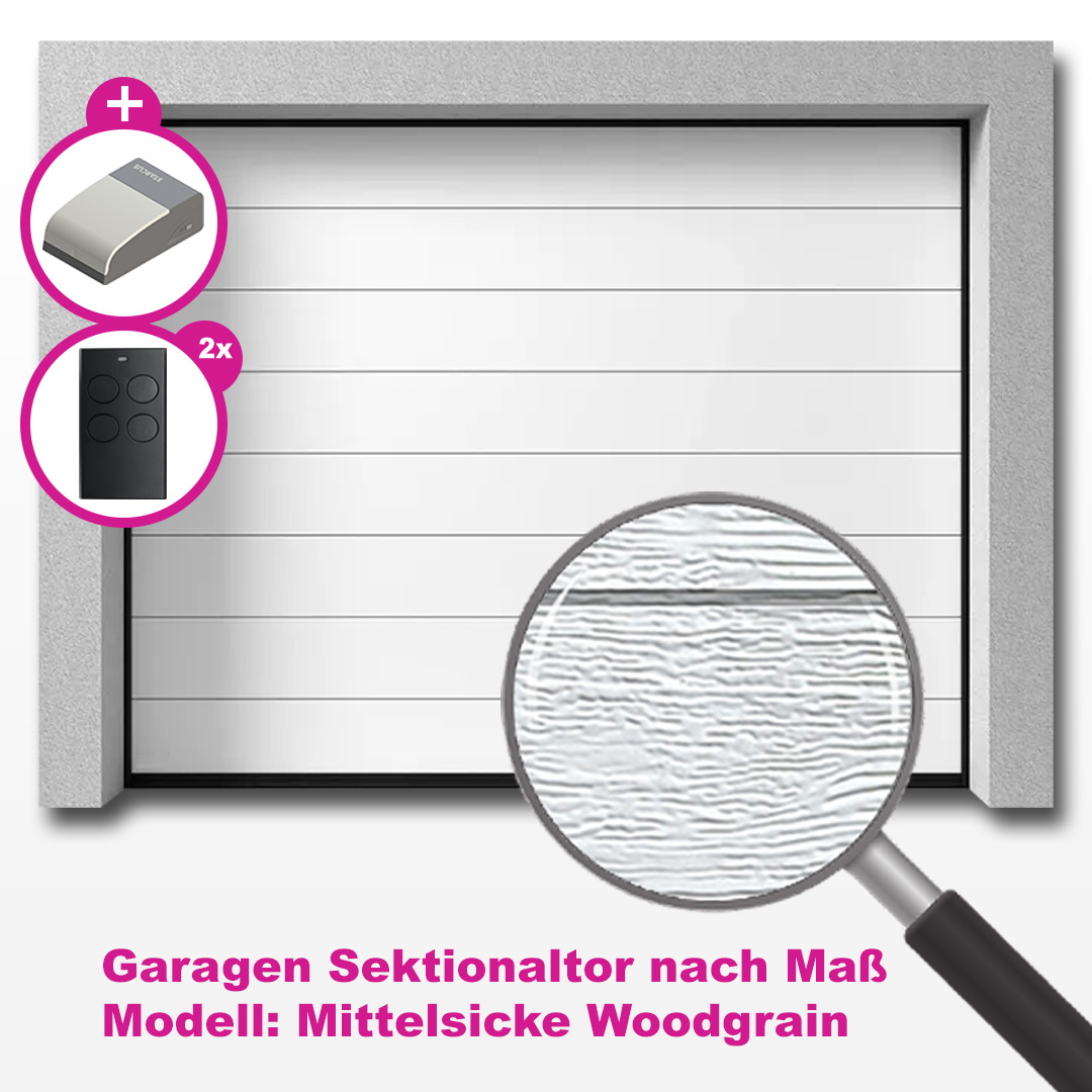Garagen Deckensektionaltor Mittelsicke mit Woodgrain Oberfläche Garagen Deckensektionaltor Mittelsicke mit Woodgrain Oberfläche