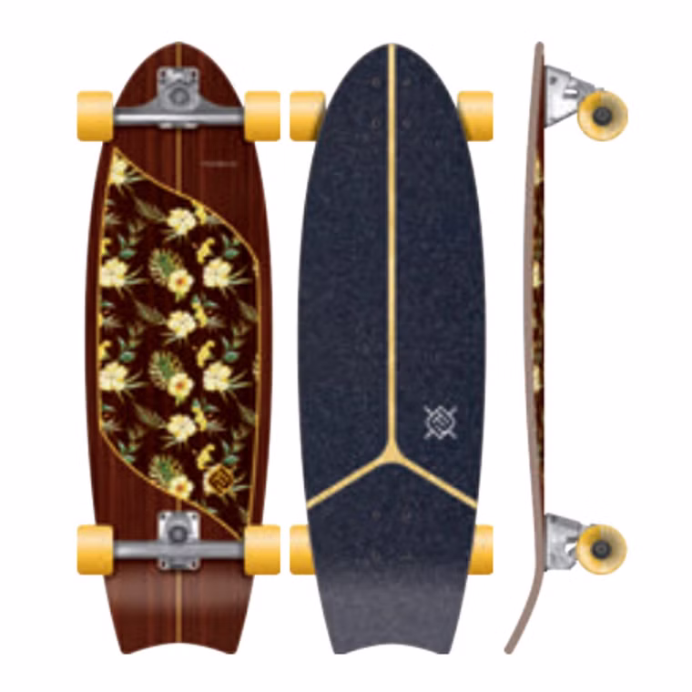 Moorea Plumeria 31'' Surf Skateboard Surfskater Flying Wheels 2021