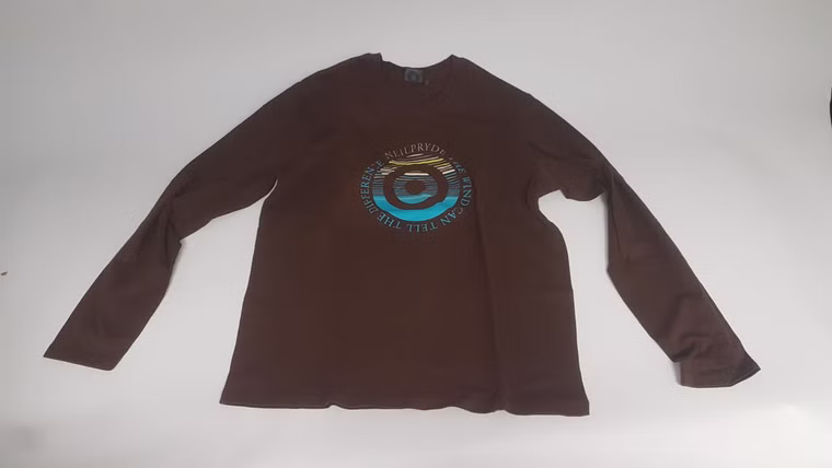 Striped Logo L/S mocca Longsleeve NP S