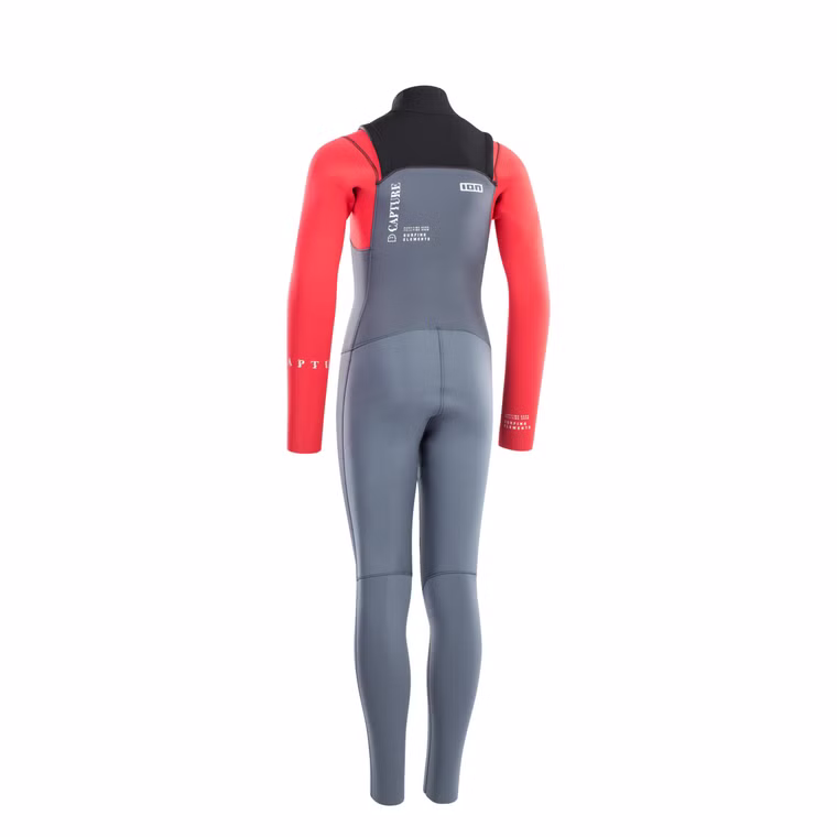 Capture Semidry 5/4 FZ DL steel blue/red/black Kinder Neoprenanzug ION 2024 140