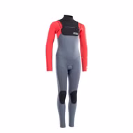 ION Capture Semidry 5/4 FZ DL steel blue/red/black Kinder Neoprenanzug ION 2024