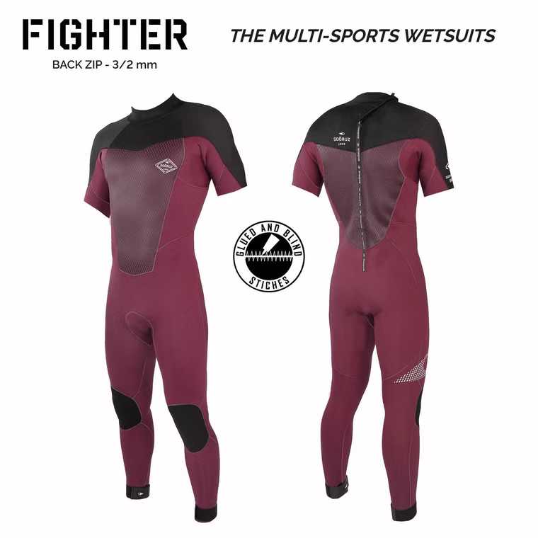 Semidry Men 3/2 SS BZ FIGHTER Neoprenanzug Soöruz 2024 Wine