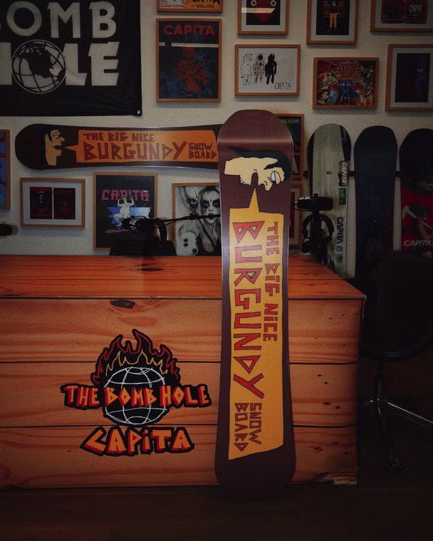 The Big Nice Burgundy Snowboard Capita 156