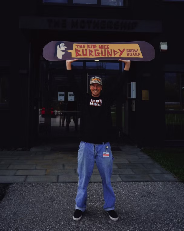 The Big Nice Burgundy Snowboard Capita 156