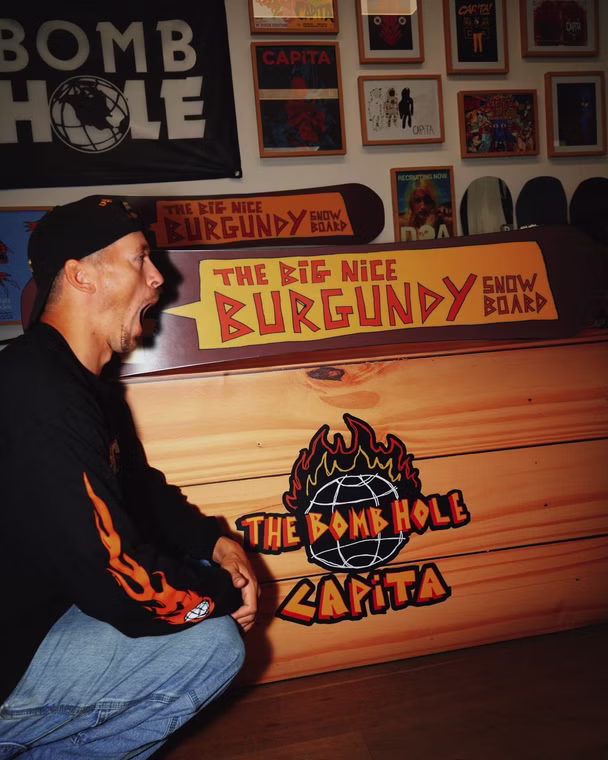 The Big Nice Burgundy Snowboard Capita 156