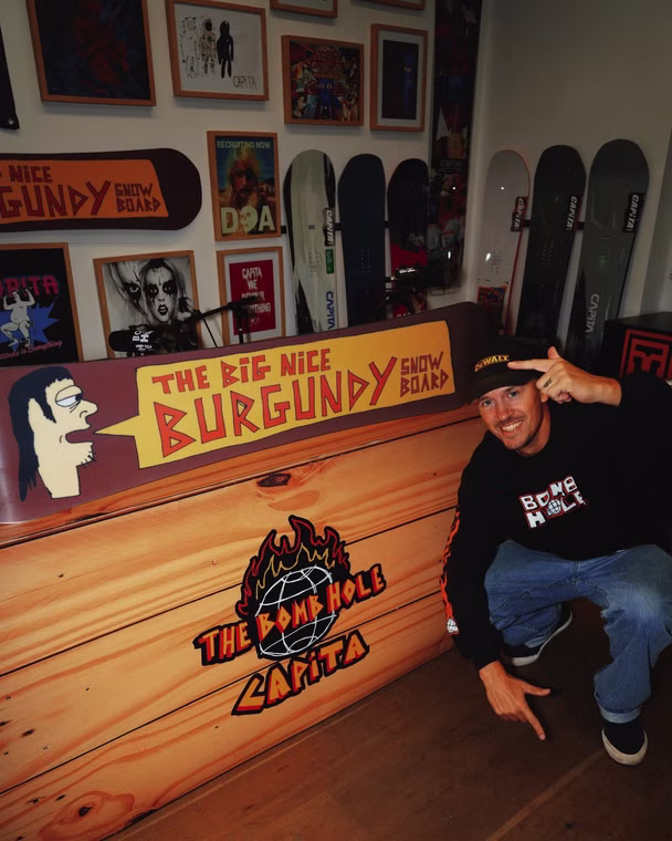 The Big Nice Burgundy Snowboard Capita 156