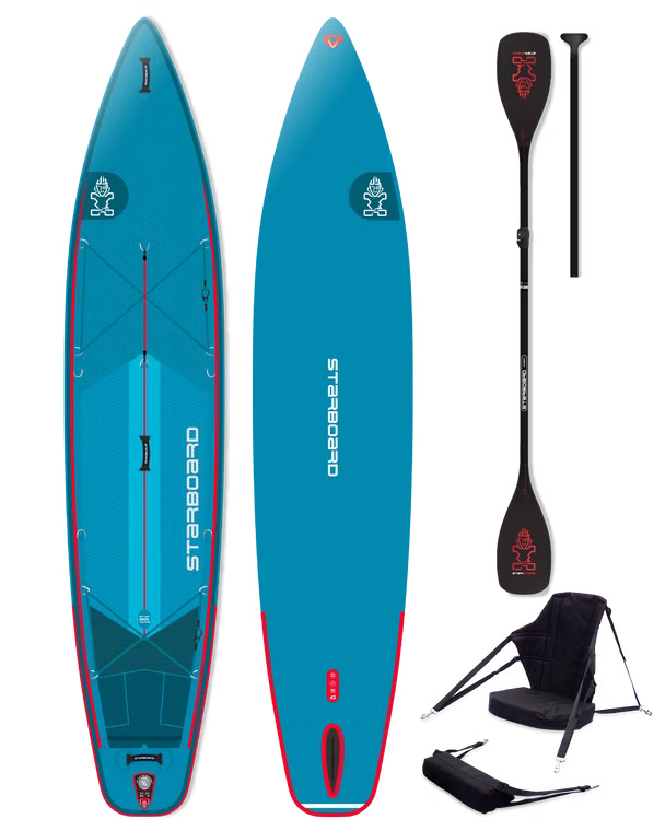 Touring With Kayak Set SUP Board aufblasbar Starboard 2025 Deluxe Lite