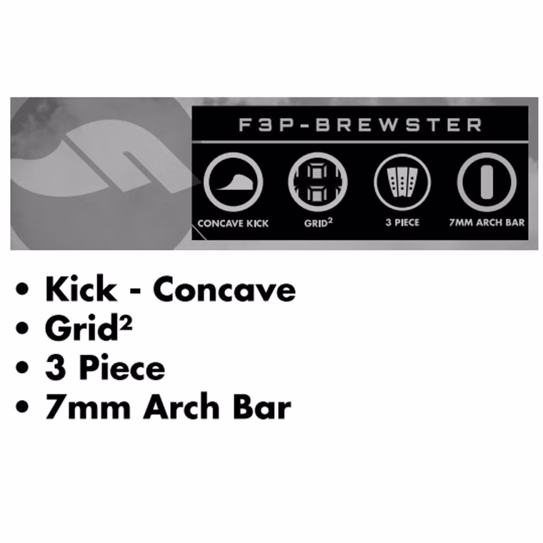 Surfboard Footpad 3pc Brewster Traction Pad futures 2025