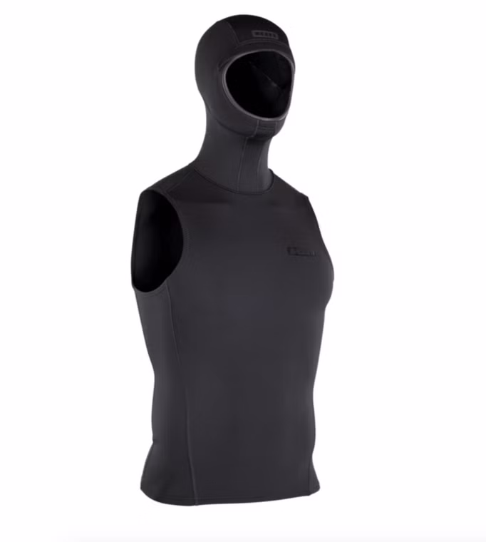 Hooded Neo Vest 2/1 black Neopren Weste mit Hauben ION 2025 M