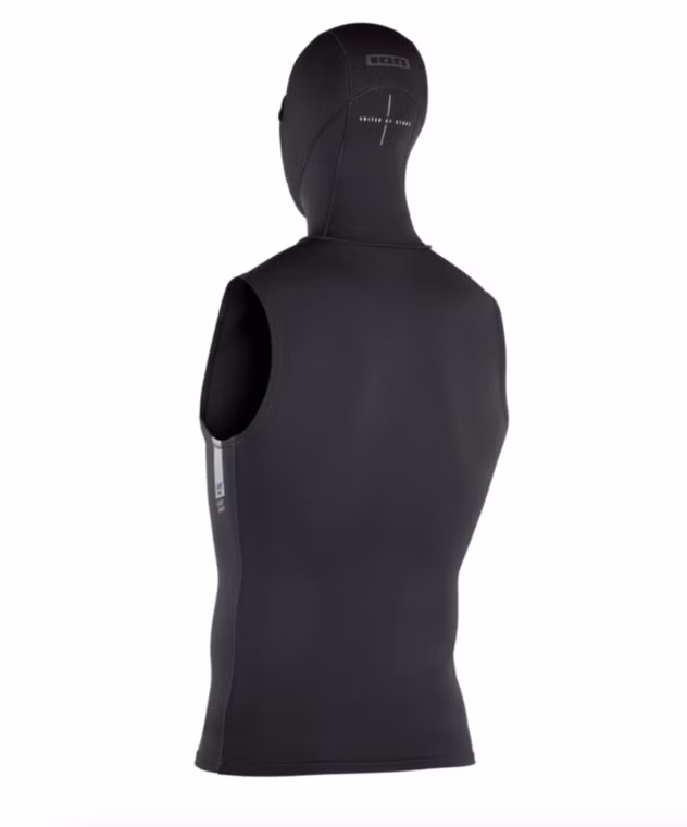 Hooded Neo Vest 2/1 black Neopren Weste mit Hauben ION 2025 M