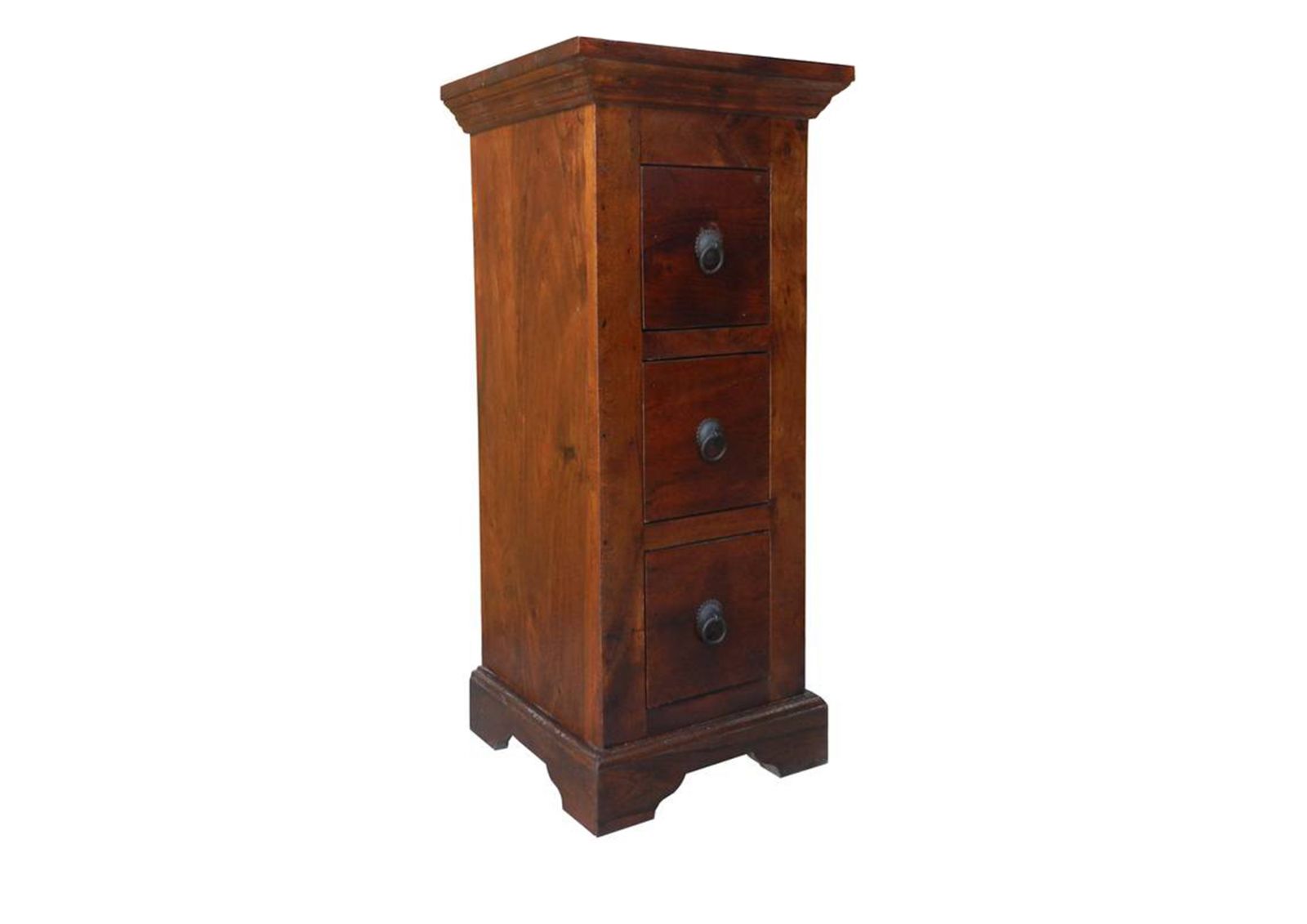 Beistellschrank schmal klein Schränkchen Schrank Akazie Holz massiv kolonial