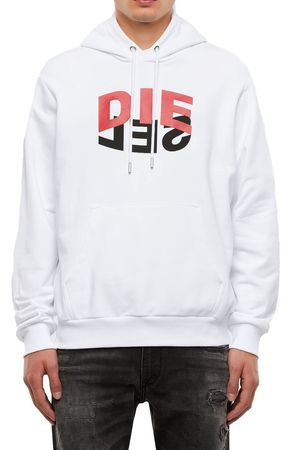 Diesel Herren S-GIRK-HOOD-N1 SWEATER Hoody Kapuzenshirt Weiß