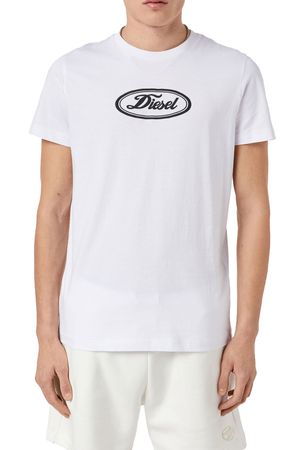 Diesel T-Diego-C14 Herren T-Shirt Rundhals Kurzarm Weiß