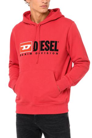 Diesel Herren S-GINN-HOOD-DIV SWEATER Hoody Kapuzenshirt Rot