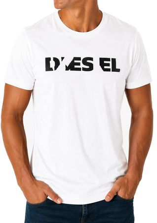 Diesel T-JUST 250232 OFF Herren T-Shirt Kurzarm Weiß